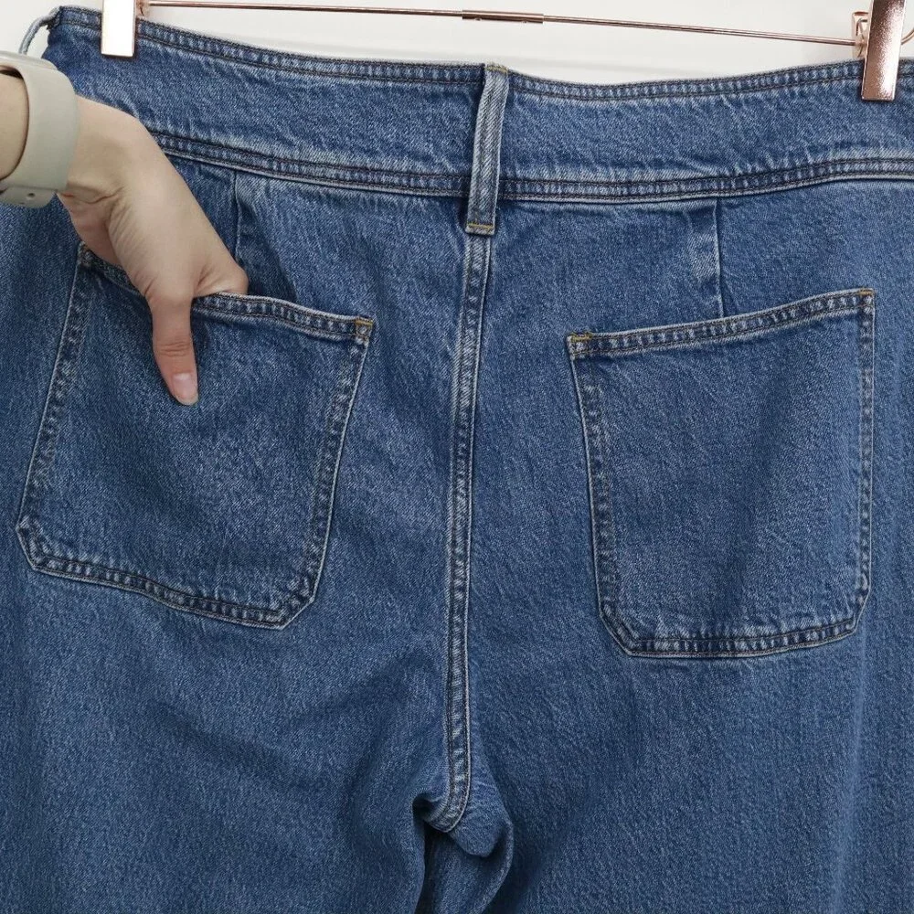 J. Crew Petite Slim-Wide Jean Womens 32P Blue Utilitarian‎ Preppy Collegiate NWT